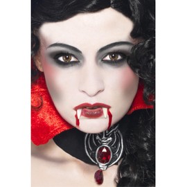 Smiffys Make-Up FX, Vampire Kit, White & Red Facepaint, Fangs, Blood Tube & Applicator, Cosmetics and Disguises Fancy Dress, Vampire Dress Up Cosmetics & Disguises.