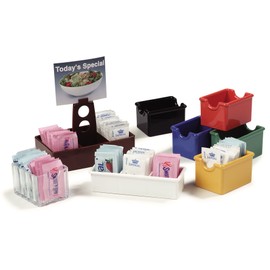 Carlisle 455103 Merchandiser Sugar Caddy with Organizer, 50 Packet Capacity, 4.5" H, 4.06" W, 6.5" L, Styrene, Black