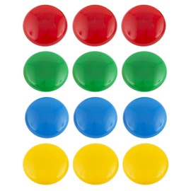 KGDUYC Pack of 12 Magnetic Board Magnets, 4 Colours, Magnetic Fridge Magnets, Strong Magnets, Fridge Board Magnets, Small Mini Magnets, Colourful Round Whiteboard Magnets