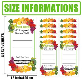 Plastic Bottle Labels 1.6 x 2.4 Inch Bulk Containers Stickers for 12oz, 8oz, 4oz Juice, Milk and Other Beverages - 120 Pcs (3.2 x 1.6 Inch)
