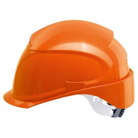 Uvex Airwing B-S-WR Vented Construction Helmet with Rotary Wheel - Short Peak - Orange