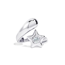 U UWorld Chunky Gold Rings for Women Stainless Steel Non Tarnish Star&Heart Cubic Zirconia Teardrop Ring 18K Gold Plated Statement Dome Rings Stackable Jewelry for Women, Metal, Cubic Zirconia