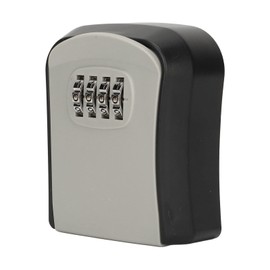 Key Lock Box, Wall Mounted Security Key Organizer Aluminum Alloy Waterproof 4 Digit Password Key Cabinet,Portable Combination Lockbox (Grey)