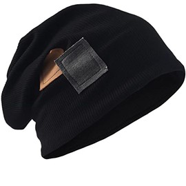 FORBUSITE Slouchy Black Beanie Hat for Men Women Summer Winter Long and Oversized Skull Cap