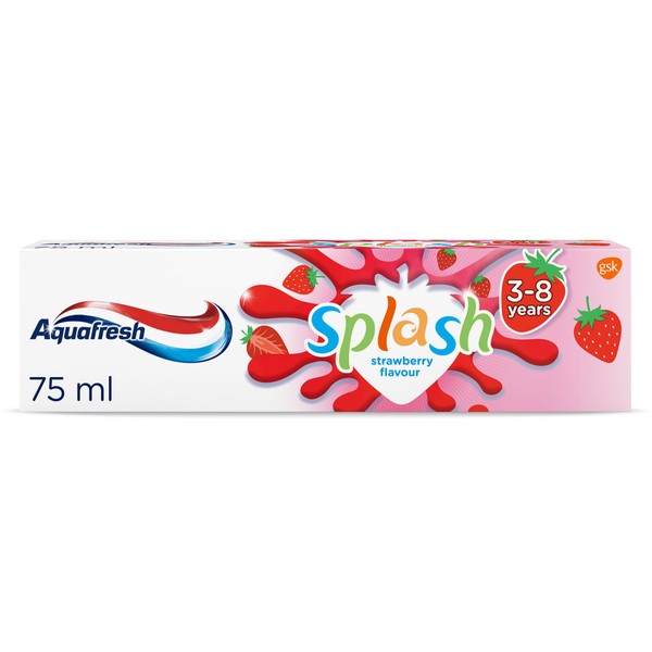 Aquafresh Kids Toothpaste, Splash 3-8 Years Strawberry Flavour, 75 ml