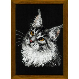 Riolis Maine Coon Cross Stitch Kit 1599 Cotton Multi-color, 21 x 30 x 0.1 cm