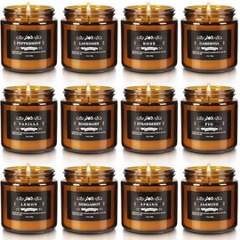 YOROXRG 12 Pcs Scented Candles with Added Natural Essential Oils, 3.05oz, Suitable for Various Festivals, Parties, Yoga, and Home Scene