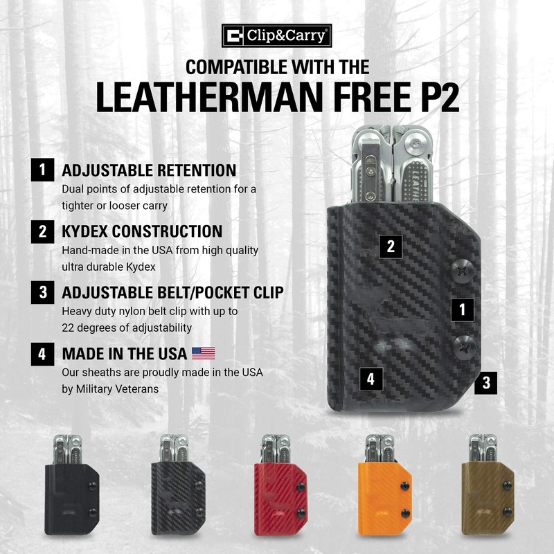 Clip & Carry Kydex Multitool Sheath for the Leatherman Free