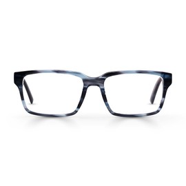 eyebobs Wide Eyed | Premium Reading Glasses for Men and Women | Rectangle Frame for Wide Faces | Grey Pattern, 2.00