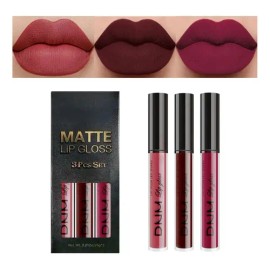 Kit Lápiz Labial Líquido Mate De Larga Impermeabl Y Duración                                                                                          