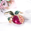 Pearl Pomegranate Brooch, Colorful Oil Drop Rhinestone Pearl Pomegranate Brooch,