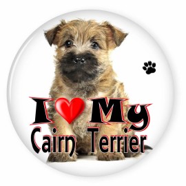 ABC BADGES AND BUTTONS  I LOVE MY CAIRN TERRIER PUPPY 3" SAFETY PIN BACK BUTTON