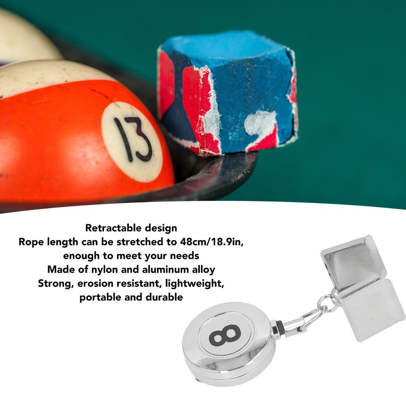 Billiard Cue Chalk Holder Metal Retractable Pocket Pool Cue Chalk