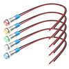 YACSEJAO 6mm LED Metal Indicator Light 5 Pcs 12V Red/Yellow/Blue/Green/White