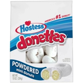 HOSTESS Powdered Donettes Bag, Powdered Sugar Mini Donuts - 10 oz