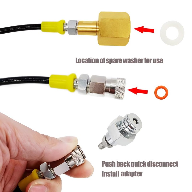 rovrai CO2 Adaptor Hose High Pressure 1.5 m for Grohe