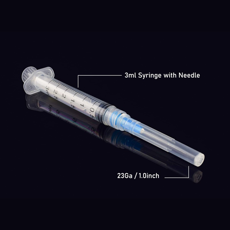 3ml/cc Lab Consumables with Luer Lock 23Ga/1'' Individually Wrapped (20Pack)