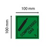Pack of 2 signs, HazChem Compressed Gas 2 100mm green