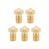 sourcing map 0.5mm 3D Printer Nozzle Head Replacement, Brass 5pcs