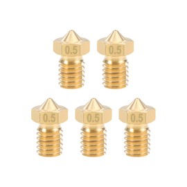 sourcing map 0.5mm 3D Printer Nozzle Head Replacement, Brass 5pcs
