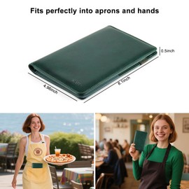 EcoVision Server Books for Waitress,Leather Waiter Book with Zipper Pocket, Server Booklet Restaurant Waitstaff Organizer, Serving Book Guest Check Book Holder Money Pocket Fits Server Apron