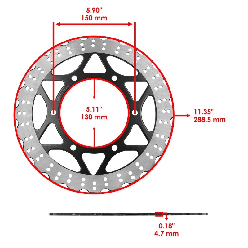 Caltric Front Rear Brake Disc Rotor for Kawasaki Ninja 250R