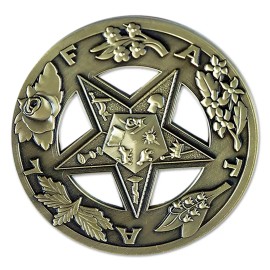 Order of the Eastern Star FATAL Round Masonic Auto Emblem - [3'' Diameter]