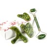 Gua Sha Facial Tool and Jade Roller Set for Face
