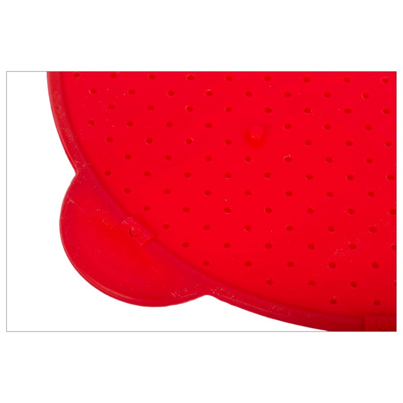 Luciano Housewares Multifunctional Frying Pan Silicone Splatter Screen, Red, Large