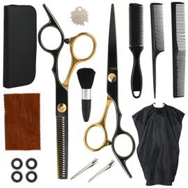 Hair Cutting Scissors Set 16 Pieces - Professional 6.7 Inch Hair Scissors Hairdressing Scissors & Thinning Scissors Made of 440C Steel - Scissors Hair Cutting Hairdressing Accessories for Women, Men