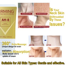 AH-8 Firming Neck Cream for Crepey Skin – Instant Tightening & Lifting Formula For Crepey Skin, Daily Moisturizer with AH-8 Complex | Lightweight, Fast-Absorbing Formula (4.23 Fl Oz)