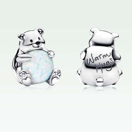 MSPOVOF Polar Bear Charms,S925 Sterling Silver Charms,Bead for Bracelets and Necklaces,For Family Birthday Women Jewelry Present