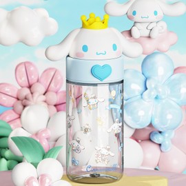 Roffatide Cartoon Cinnamoroll Plastic Cup Bottle Portable Tumblers Travel Mugs Plastic Shaker Bottle Direct Drinking Cup Water Track Bottle Portable Leakproof Water