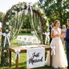 Just Married Wedding Backdrop Set with Just Married Sign, Eucalyptus