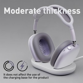 Case Ear Cover for AirPods Max Headphones for Airpod Max Accessories(USB-C/Lightning)(2024/2020), 2 Set of Headband Cover and Clear Soft TPU Ear Cups Sheel,Scratch Resistant and Condensation Resistant