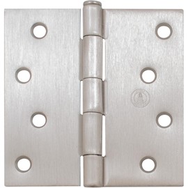 Stone Harbor Hardware 4" Door Hinges, Square Corner, Satin Nickel, 2-Pack