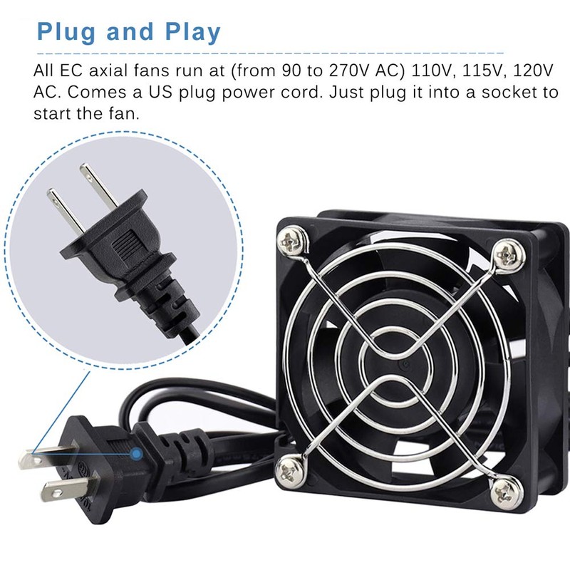 GDSTIME EC Cooling Fan 60mm x 60mm x 25mm AC