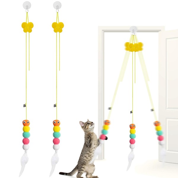 WOLMIK Pack of 2 Hanging Cat Toy, Interactive Cat Toy,