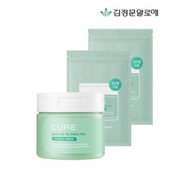 Half Club / Kim Jung Moon Aloe Cure Relax Toner Pads 1 Bottle + 2 Refills (Total 120 Pads) / 김정문알로에 큐어 릴렉스 토너패드1통+리필 2개 (총120매