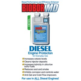 BIOBOR MD Diesel Fuel Additive for Marine & Road: Soot & Emissions Reducing Fuel Treatment, Anti-Gel Fuel Stabilizer, Prevents Corrosion & Ice | 32 Ounce, (BBMD32EZ01US)