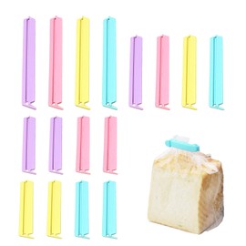 QUOBY 16-PCS Food Bag Clips - Plastic Clips for Snacks,Cereal,Bread Bags (2.6" Small, 3.5" Medium, 5.5" Large) | Airtight Seal Keeps Food Fresh | Pantry & Kitchen Organization Essentials (16Suit)