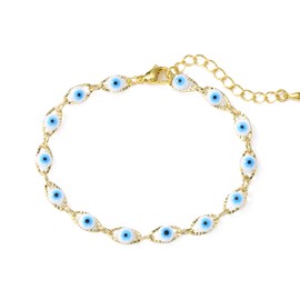 cmoonry 14K Gold Plated Evil Eye Bracelet For Women Lucky Jewelry Turkish Blue Eye Chain Bracelets Birthday Gift