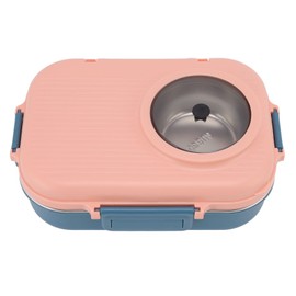 TOPINCN Fiambrera Térmica 304 Tazón Palillos Estudiante con Aislamiento de Transporte Portátil para Compartimento Box Fiambreras (Rosa)