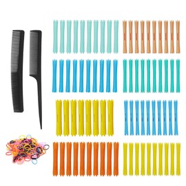 Hair Roller, Flexible Curling Rod Set with Comb, 8 Different Sizes Cold Wave Perm Rods, DIY Hairdressing Tools for Long Medium Short Hair Styling and Makeup Gift for Women