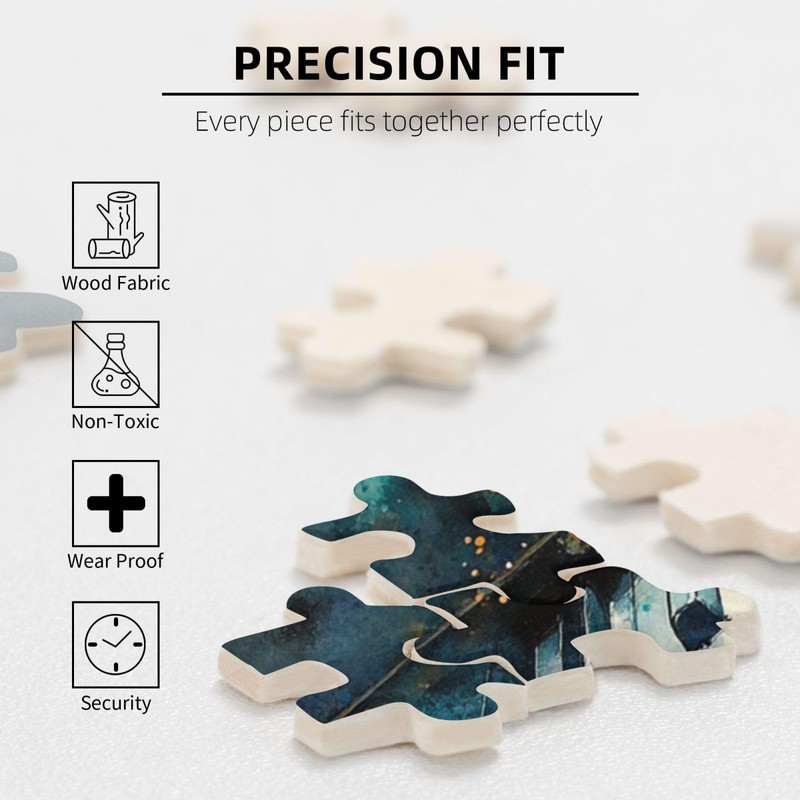 Wooden Jigsaw Puzzle 1000 Pieces for Adults, Elegant Piano Keyboard