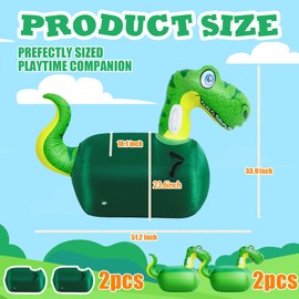 Hiboom 2 Set Bouncy Animals Hopper with Slip Cover Inflatable Bouncing Horse Hopper Large Bouncy Hopper Toys for Boys Girls Birthday Party Gifts Supports Up to 250 Pounds, Ages 5 and Up(Dinosaur)
