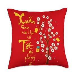 Li Xi Me Please Vietnamese Tet Lunar New Year 2024 Xuan Tet Throw Pillow