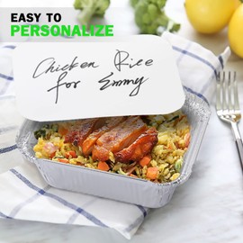 Aluminum Pans with Lids, 14.8x12 cm Disposable Recyclable Foil Pans(45 Pack), Deep Aluminum Tray, 1lb Capacity Aluminum Cookware for Cooking, Heating, Storing, Prepping Food (4.5 * 5.5)