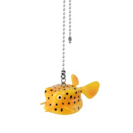 Dotlite Fish Ceiling Fan Pull Chain,12in Cute Yellow Fish Fan String Pulls Charm Extension Decorative,3mm Diameter Beaded Fan Light Pull Chains Extender Ornaments with Connector for Kids Room