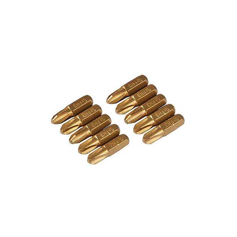 Silverline 934108 Phillips Gold Screwdriver Bits Number 1 - Pack